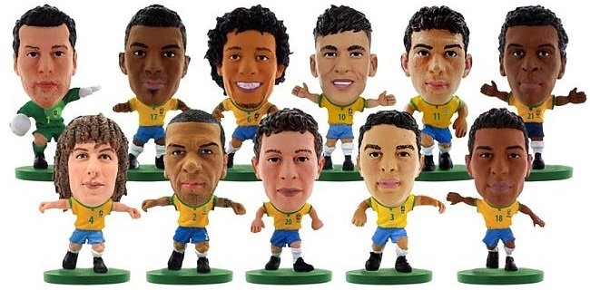 Mini Craques Bonecos Seleção Brasileira 2014 - SoccerStarz