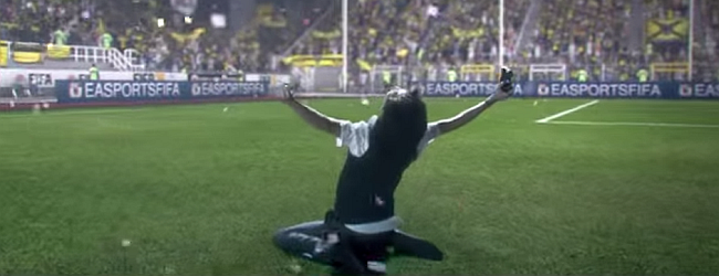 A campanha de lançamento do Fifa 15 destaca as emoções de anônimos enquanto jogam o game (Foto: Reprodução) A campanha de lançamento do Fifa 15 destaca as emoções de anônimos enquanto jogam o game (Foto: Reprodução)