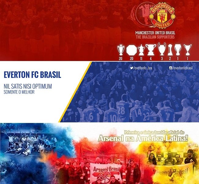 Todos os clubes atualmente na Premier League possuem páginas de fãs brasileiros (Foto: Divulgação) Todos os clubes atualmente na Premier League possuem páginas de fãs brasileiros (Foto: Divulgação)