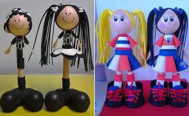 O boneco de 30 cm é vendido por R$ 35; o menor, de 15cm, porta caneta, por R$ 20 (Foto: Divulgação)