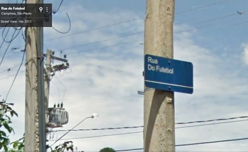 Quatro ruas de cidades do Brasil ostentam o nome Futebol (ou do Futebol) (Foto: Google Street View)
