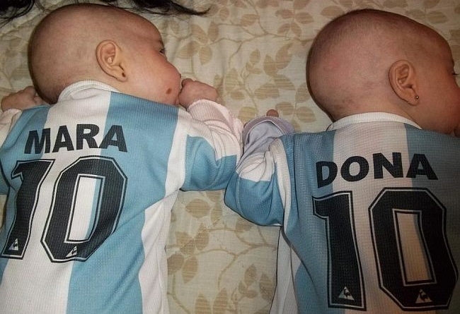 Argentino é pai das gêmeas Mara e Dona