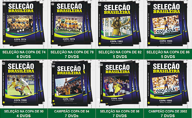 70 DVDs com jogos da seleção em Copas