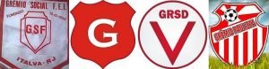 Grêmio da Boa Vista, de Italva-RJ; Grêmio Atlético Glória, de Carazinho-RS; Grêmio Vesúvio, de Campos dos Goytacazes-RJ; e Grêmio Paulista Futebol Clube, de Campinas-SP (Foto: Divulgação)