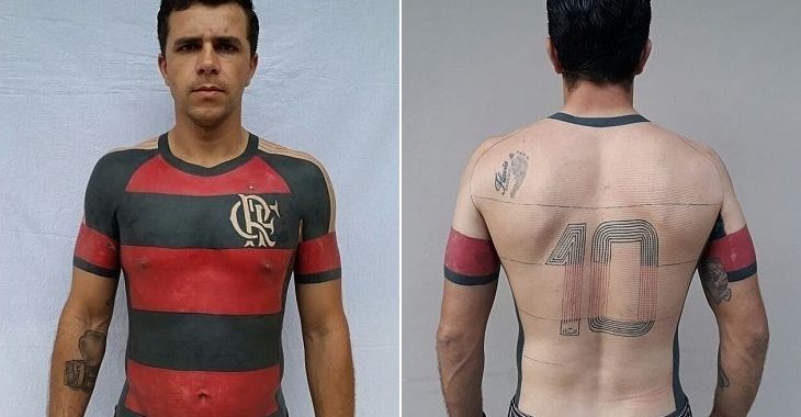 Torcedor do Flamengo terá a camisa do time tatuada no corpo
