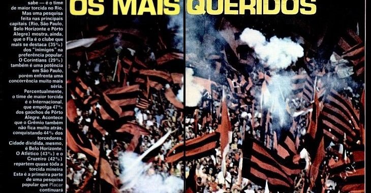 Quais eram as maiores torcidas do país em 1971, segundo a Placar