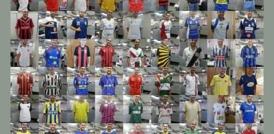 Este cara trabalha todo dia com camisas de futebol. E só repete a cada 3 anos!