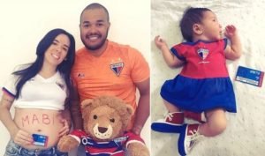 Marcelo associou a filha ao Fortaleza aos três meses de gestação (Foto: Acervo pessoal)