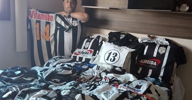 Torcedor do Treze da Paraíba tem coleção com quase 150 camisas do time