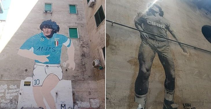 Bairro de Nápoles mantém um santuário para o “deus” Maradona