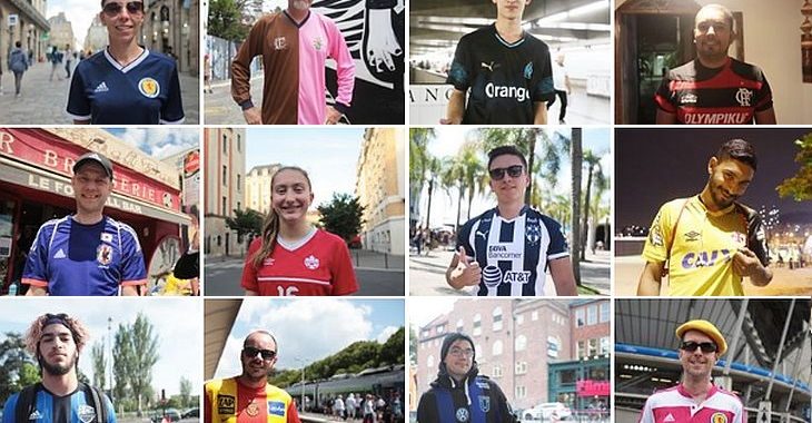 Projeto de fotógrafo francês faz fotos de pessoas com camisas de futebol nas ruas