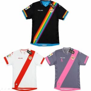 O Rayo Vallecano trocou sua tradicional faixa como bandeira LGBTQI+ (Foto: Ali Express/Divulgação)