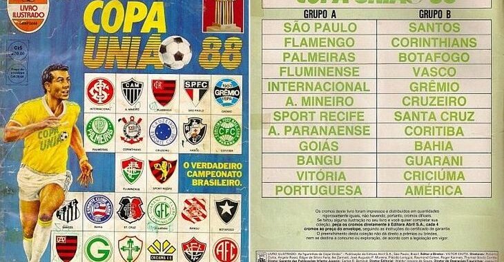 Veja todas as figurinhas do álbum do Campeonato Brasileiro de 1988