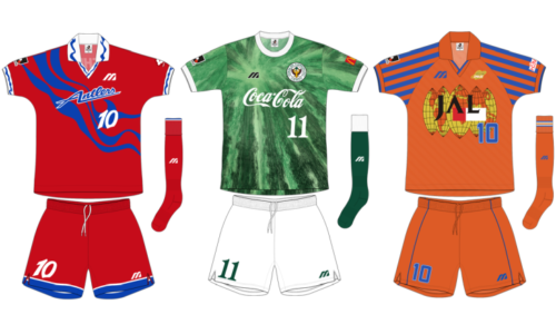 Todos os uniformes dos 10 times da 1ª edição da J-League, em 1993