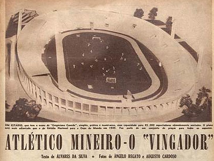 Estádio Gregoriano Canedo foi idealizado pelo Atlético nos anos 1940, para a Pampulha (Foto: Revista O Cruzeiro)