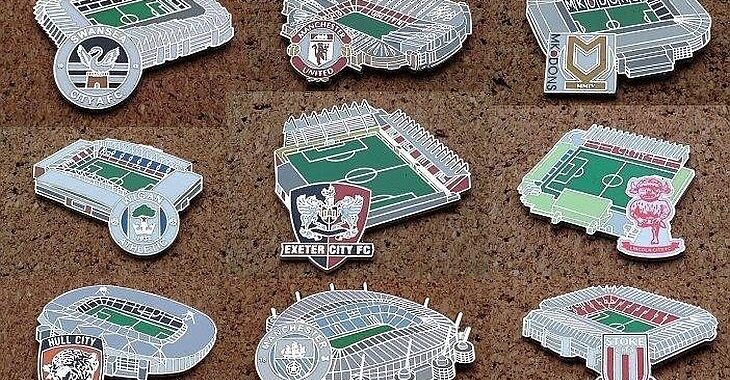 Site inglês se especializa na venda de pins de estádios de futebol