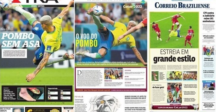 As capas de jornais do Brasil após a estreia da Seleção no Qatar