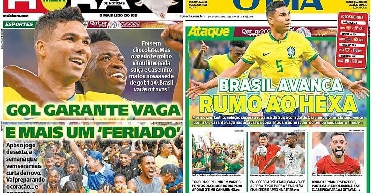 Como as capas de jornais mostraram a vitória do Brasil sobre a Suíça
