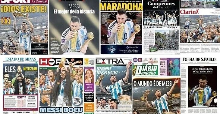 Messi Bocu: Capas de jornais do mundo todo após o título da Argentina na Copa