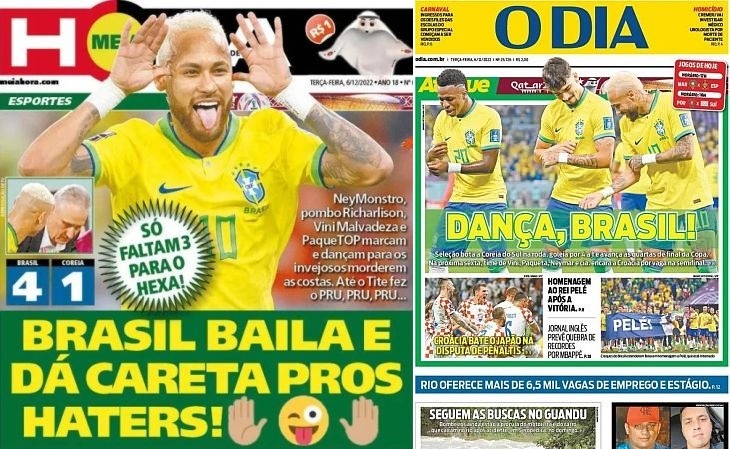 Muitos jornais deram manchete para a goleada da Seleção (Foto: Reprodução)