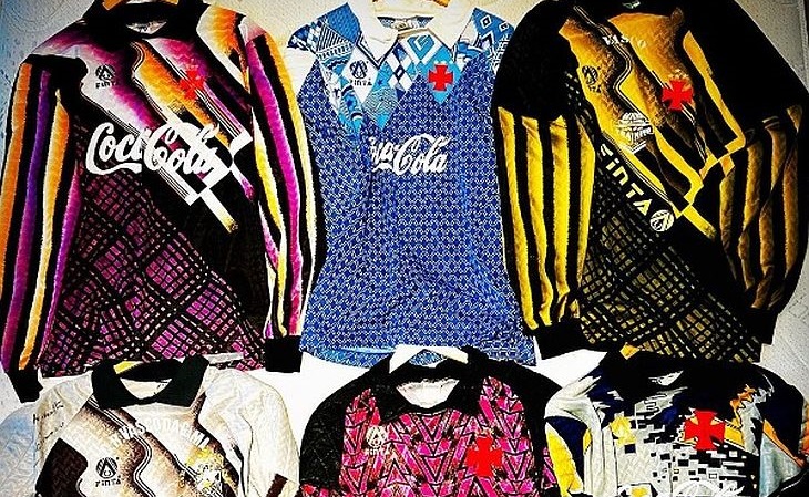 As camisas de goleiro do Vasco nos anos 90 foram fabricadas por Finta e Penalty (Foto: Acervo pessoal)