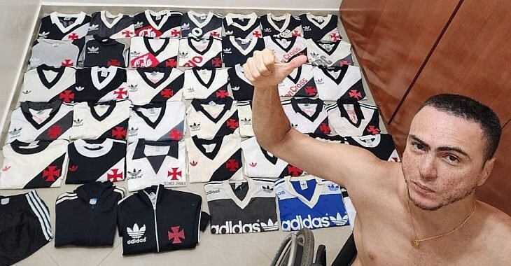 Torcedor do Vasco tem incrível coleção de camisas da Adidas dos anos 80