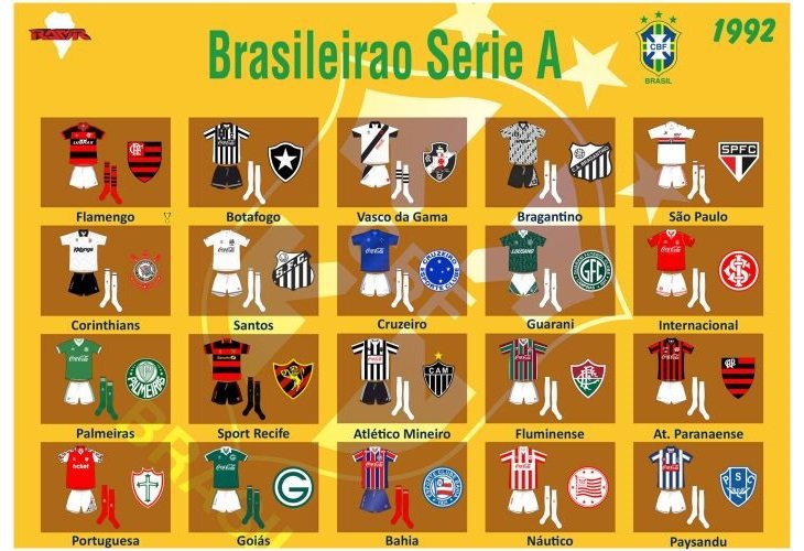 A Série A de 1992 contou com uniformes clássicos dos participantes (Foto: Ramr LaPalma)