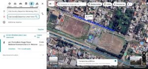 Deportivo Union Ferroviaria (esq) e Deportivo Monterrey (dir) estão separados por uma pista de skate (Foto: Google Maps)